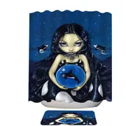 Orca Magic Killer Whale Tail Mermaid Shower Curtain