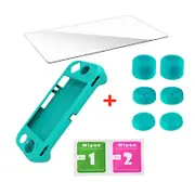 Case with Tempered Film Rocker Cap Set for Nintendo Switch Lite - blue