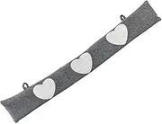Nicola Spring Draught Excluder - 78.5cm - Heart - Pack of 1 - Herringbone Indoor Decorative Wind Stopper Home Interior Air Strip Wind Seal Window Draft Snake Sound Blocker for Home, Office Doors