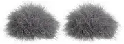 uxcell Furry Microphone Windscreen 5mm x 55mm Mic Cover Windshield for Indoor Outdoor Microphone Light Gray 2 Pack