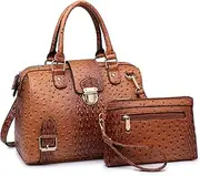 [Dasein] Lady Barrel Designer Satchel Handbags Vegan Leather Structured Purses Shoulder Bags for Women with Shoulder Strap