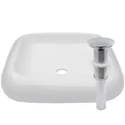 Miseno MVS-TP-V02 Bianco 18-1/2" Square Porcelain Vessel Bathroom - White /