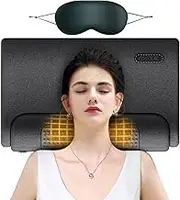 Cervical Spine Massage Neck Pillow with Vibration hot Compress Function to Improve Sleep, Special Soft Rebound Memory Foam Comfortable Pillows for Side, Back, Stomach Sleeping with Eye mask