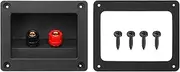 uxcell 3 Inch Square Speaker Box Terminal Cup, 2-Way Subwoofer Plug Connector Double Binding Posts Spring Loaded Jack for Car Stereo Speaker Wire Sub Boxs