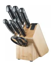 [ChefX] Classic Knife Block Set 9 Piece in Brown