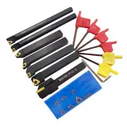 7pcs 12mm Lathe Turning Tool Holder+ DCMT/CCMT Carbide Inserts Boring Bar set