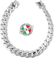 Italian Solid Miami Cuban Link Bracelet 925 Sterling Silver 8.5mm 8.0 inch 2.5oz