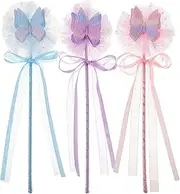 3pcs Fairy Sticks with Bowknot Design Adorable Fairy Wand for Playtime Birthday Enchanting Ice Theme Light