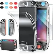 KOVA TPU Dockable Case for Nintendo Switch 2, Separable Protective Cover for Nintendo Switch Joy-Con 2 with Screen Protector, Thumb Grips, Accessories Compatible with Nintendo Switch 2 console, Clear