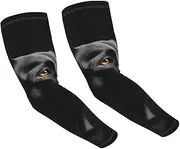 [FHEDVBN] Black Labrador Arm Sleeves Compression Arm Covers for Men Women Outdoor Sun Sleeves Cooling Sports Sleeve, Black