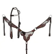 Showman Meadow Hide One Ear Headstall and Breast Collar Set! FREE SHIPPING!