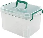 Gloreen Clear Plastic First Aid Kit Box, Household Medicine Storage Box, 1 Pack