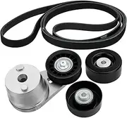 90K-38172 Serpentine Belt Drive Component Kit for 2002-2006 Chevrolet Silverado 3500 6.6L V8 Diesel Replace# 36310 38172 K061195HD（Set of 4）