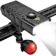 7000 Lumen Powerful Bike Lights Front And Back,5 Led Super Bright Usb Rechargeable Waterproof Bicycle Headlight