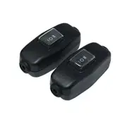 SPDT 3 Position Inline Cord Switch On Off ON Black(2PCS)