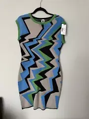 Missoni Designer Chevron Zig Zag Knit Dress Womens Size 44 Italy US 8 NEW NWT
