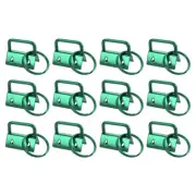 12Pcs 25mm Key Fob Hardware with Keychain Ring for Webbing Green