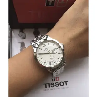 TISSOT PRC200 Automatic 白色面錶盤 銀色不鏽鋼錶帶 男士 自動機械錶 T014430110370