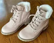 DV Dolce Vita - Girls Lil REI Pink Side Zip Faux Fur Cuff Boots Size 11