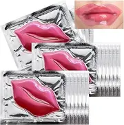 30-Pack Hydrating Crystal Lip Mask Pads - Intense Moisturizing Treatment for Dry, Chapped Lips, Reduces Fine Lines & Plumps Lips with Firming Essence (Lip Care for Overnight/Day Use)