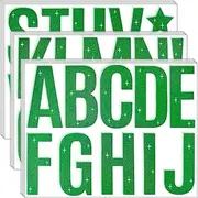 Waynoda 155 Pcs 15 Sheets Glitter Bulletin Board Letters 4 Inch Letter Stickers for Poster Board Stick on Letters for Bulletin Board Display Classroom School Home Decor(Green)