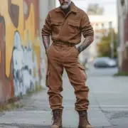 Men's Retro Jumpsuit Autumn/winter Casual Suit Long Sleeve One-piece Cargo Pants