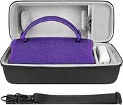 Geekria Shield Speaker Case Compatible with JBL Charge 6, Replacement Hard Shell Portable Protective Carrying Bag with Cable Storage, Keychain Hook, Travel Shoulder Strap (Dark Grey)