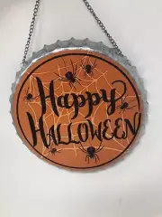 "Happy Halloween" Bottle Cap Hanger Halloween Metal Door Sign