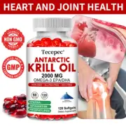 Antarctic Krill Oil 2000mg Softgels - Omega 3 EPA & DHA - Balanced Heart Health