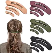 GLITE 12 Pcs Flat Hait Clips, Lay Down Claw Clips for Women, 3 Sizes Duck Billed Thin Thick Hair Barrette, Hair Accessories for Girls Non-slip Slide Hair Clip