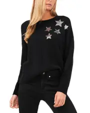 CeCe Sequined Star Sweater