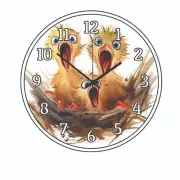 Baby Chickens Where's Dinner Wall Clock Cartoon art 3 size choices Time Piece