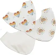Bibbilyboo Waterproof Baby Dribble Bib, 3 Pack, 0-2 Years - Highly Absorbent & Naturally Antibacterial - Adjustable, Waterproof & Breathable Fabric - Award Winning Teething Bibs