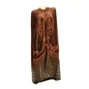 CARMEL BROWN ARTDECO STEVIE NICKS STYLE VELVET MUCHA GYPSY BOHO DELUXE HOOD CAPE