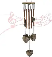 Old Wind Bells Love Heart 8 Copper Pipes Fish Windchime Metal Boho Decoration Outdoor Campanula Live Backyard Garden Decoration