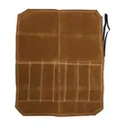 (Khaki)Waxed Canvas Knife Bag 7 Pocket Foldable Chef Knife Roll Bag JF