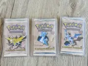 BOX FRESH - FULL ART SET - (3) SEALED Pokemon 1st Edition Fossil Booster Packs