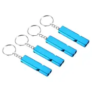 4Pcs Emergency Survival Whistle, Double Tubes Whistles Super Loud, Light Blue