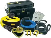 Mean Mother 4X4 Premium Recovery Snatch Strap Kit 8-Pieces, 8,000 Kg Minimum Breaking Strength - MMKIT09