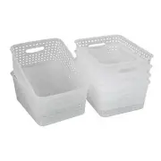 6-Pack Plastic Storage Baskets, Clear