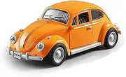 Die-cast 1:18 for Volkswagen Beetle 1955 Model Car Alloy Diecasting Sound Light Pull Back Miniature Simulation Vehicles Collection Miniature Vehicle(Orange)