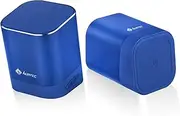 Portable Bluetooth Speaker AT1, AURTEC Dual Wireless Speakers with True Wireless Stereo Technology, Strong Bass and Powerful Volume, Bluetooth 4.2 for Phone/Tablet/PC and More（Blue）
