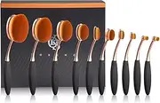 Yoseng Makeup Brushes Set 10Pcs Professional Oval Toothbrush Foundation Cream Contour Powder Blush Conceler Eyeliner Blending Brush New Fashionable Super Soft Cosmetic Brushes Tool with Box(Rose Gold)