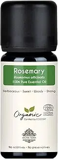 Aroma Tierra Organic Rosemary Essential Oil - 100% Pure & Organic - Rosemary Oil for Hair Growth, Skin, Face, Diffuser - 10ml
