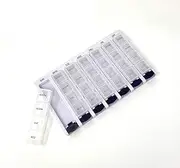 Weekly AM/PM Pill Box Portable Travel Prescription & Medication Pill Case Organizer by P&P MEDICAL SURGICAL (7-Day / 4-Times-A-Day) with Large Removable Compartments and Moisture-Proof Design