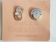 NEW - 2021 Pomp & Whimsy FIRST EDITION Set of 2 Enamel Pins MODERN SPRITZ