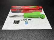 Snap-on Tools USA NEW GREEN Hard Handle Ratcheting Screwdriver w/Bits SSDMR4B