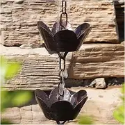 Rain Chains，Rain Catcher Chain ， Rain Catcher Chain Copper, Aluminum Rain Chains for Gutters, Outside Water Diverter Rain Guide Chain(1m/3.3 ft)