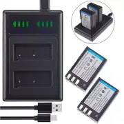 2Pcs Battery +LCD USB Charger for EN-EL9a MH-23 & Nikon D40 SLR Digital Camera