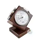 15cm Walnut Weather Station Cube With Barometer Thermometer & Hygrometer By FISC